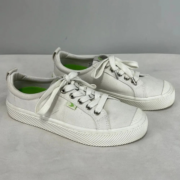 Cariuma | OCA low-top white canvas lace up sneakers women’s size 6.5 men size 5 - Picture 2 of 10